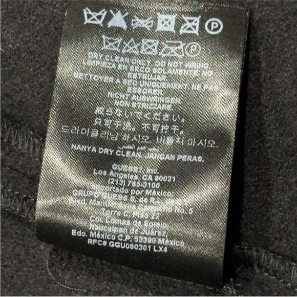 GUESS | Waterfall Women’s Open Front PU Leather Sleeves Wool Jacket M - Picture 15 of 16